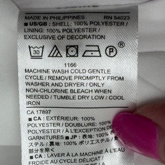 Banana Republic White Floral Dress, Fit Flare, V Neck, Lined, Women's Size 8P - Picture 5 of 6